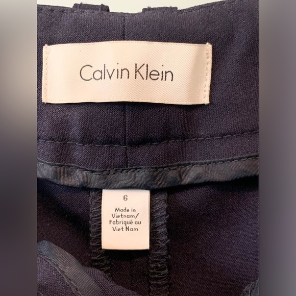 Calvin Klein Women’s 6 Navy Blue Side Stripe Tuxedo Tapered Trouser Pants/Slacks - Picture 7 of 10